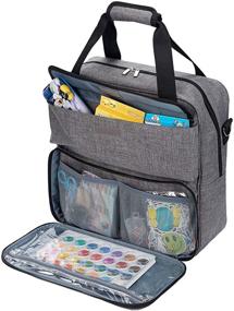 img 2 attached to 👜 HOMEST Scrapbooking Storage Tote: Portable Craft Bag for Travel, Tool Organizer in Grey