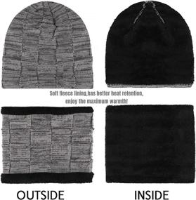 img 3 attached to ❄️ IYEBRAO Winter Beanie Hat Scarf Set: Warm Knit Skull Cap with Thick Fleece Lining - Ideal for Men & Women in Cold Weather