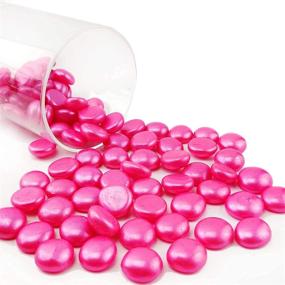 img 4 attached to 💖 90 PC Painted Hot Pink Flat Marbles: Decorative Glass Gems Stones for Vase Filling, Floral Arrangements, and DIY Crafts - 1 LB