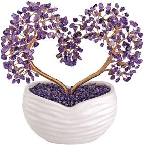 img 4 attached to 🌳 8-Inch Amethyst Healing Crystals Money Tree - Good Fortune Wealth Figurine Decor for Home Living Room, Love Heart Wedding Decoration - Top Plaza Gemstones Bonsai Tree