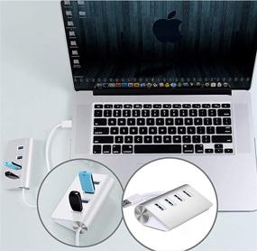 img 2 attached to 💻 JAOK USB Hub – 4-Port Charging Interface Expansion, USB 3.0 High-Speed Data Transmission – Silver, for Desktop and Laptop Computers