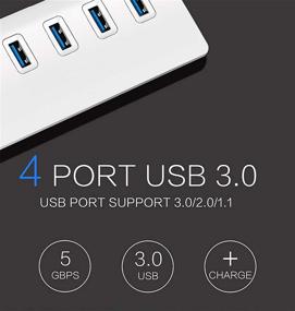 img 3 attached to 💻 JAOK USB Hub – 4-Port Charging Interface Expansion, USB 3.0 High-Speed Data Transmission – Silver, for Desktop and Laptop Computers