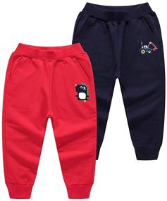 img 3 attached to AQEACARMON Cartoon Pattern Drawstring Sweatpants Boys' Clothing for Pants