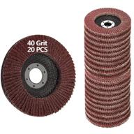 💯 high-quality flap discs 20 pcs 4.5 inch - 40 grit grinding discs, assorted sanding grinding wheels with aluminum oxide abrasives - grinder disc for optimal results logo