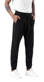 img 3 attached to GYM PEOPLE Loose Fit Sweatpants Lined Black