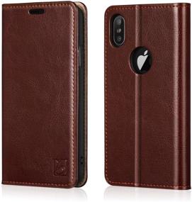 img 4 attached to Belemay Genuine Leather iPhone Xs Max Wallet Case - Slim Fit Folio Book Flip Cover with Durable Soft Inner Case, Card Holder Slots, Kickstand, Cash Pockets - Compatible with iPhone Xs Max (6.5-inch), Brown