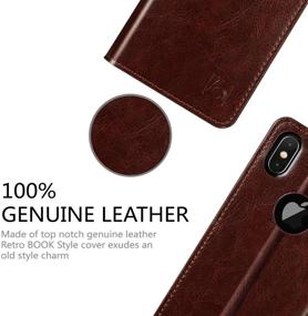 img 3 attached to Belemay Genuine Leather iPhone Xs Max Wallet Case - Slim Fit Folio Book Flip Cover with Durable Soft Inner Case, Card Holder Slots, Kickstand, Cash Pockets - Compatible with iPhone Xs Max (6.5-inch), Brown