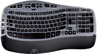 🖤 black lapogy keyboard cover for logitech k350 mk550 mk570 wireless wave keyboard - compatible accessories and protector skin logo