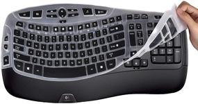 img 3 attached to 🖤 Black Lapogy Keyboard Cover for Logitech K350 MK550 MK570 Wireless Wave Keyboard - Compatible Accessories and Protector Skin