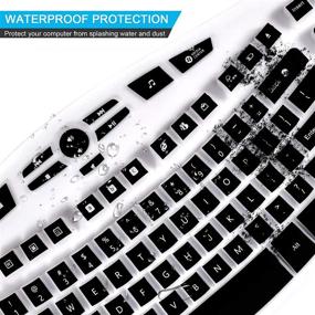 img 1 attached to 🖤 Black Lapogy Keyboard Cover for Logitech K350 MK550 MK570 Wireless Wave Keyboard - Compatible Accessories and Protector Skin