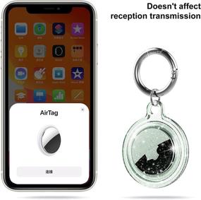 img 1 attached to 💚 DDJ Airtags Case: Glitter Clear Green Air Tag Accessories for Apple Tracker - Perfect Gifts for Girls and Women