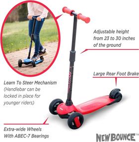 img 3 attached to 🛴 NewBounce 3 Wheel Scooter for Kids - Adjustable Handlebar, Ideal for Children and Toddlers Ages 2+. Perfect Kick Scooter for Girls and Boys - The GoScoot MAX