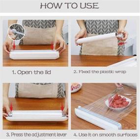 img 1 attached to 🌯 Lopnord Plastic Wrap Dispenser: Reusable Wrap with Slide Cutter for Food - Includes 1 Roll of Plastic Wrap