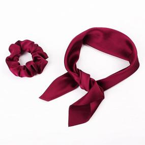 img 2 attached to Knotted Scrunchies Scrunchy Ponytail Burgundy