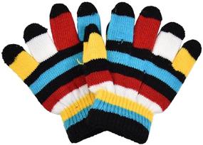 img 1 attached to Pink Striped Kids Gloves Magic Girls' Accessories for Cold Weather