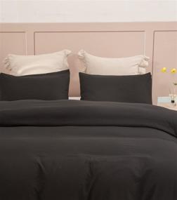 img 3 attached to 🛏️ Превосходное постельное белье, одеяло для двуспальной кровати, черное, размер Queen | Набор одеял для кровати Queen с застежкой на молнии - 3 штуки (90x90 дюймов)