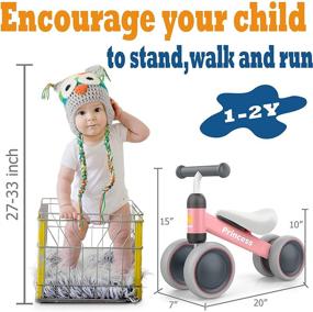 img 2 attached to Ultimate 1 Year Old Girl Gift: Balance Bike | Train Your Baby from Standing to Running | Ideal 1st Birthday & Pre-School Bike Toy