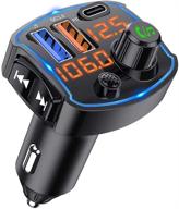 📻 ultimate bluetooth fm transmitter for car: 18w pd3.0, qc3.0 fast charging, u disk player, hands-free calling, bluetooth 5.0, dual screen display - siri & google assistant supported logo