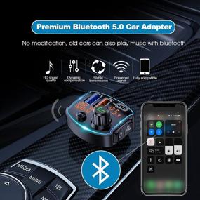 img 3 attached to 📻 Великолепный Bluetooth FM-трансмиттер для автомобиля: 18 Вт PD3.0, QC3.0 Быстрая зарядка, Воспроизведение с USB-накопителя, Громкой связи, Bluetooth 5.0, Двойной дисплей - Поддержка Siri и Google Assistant