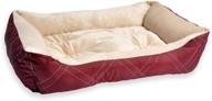 premium burgundy rectangle pet bed- all season comfort, 25x21 inches (pack of 1) logo