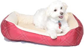 img 2 attached to Premium Burgundy Rectangle Pet Bed- All Season Comfort, 25x21 Inches (Pack of 1)