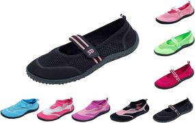 img 1 attached to 👟 Black Slip-On Water Shoes with Strap - Women's Size 6