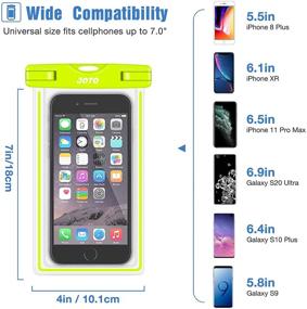 img 3 attached to JOTO Universal Waterproof Case for iPhone 13 Pro Max Mini, 12 11 Pro Max Xs Max XR X 8 7 6S Plus SE, Galaxy S10 S10e S9 S8 Plus/S6/Note 8 6 5 4, Pixel 3 XL/LG Sony - Green (up to 7 inches)