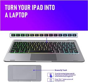 img 1 attached to 🔍 Stable Touchpad Keyboard Case for New iPad 8th Gen (10.2" 2020) /7th Gen (10.2" 2019) /iPad Air 3rd Gen 10.5" 2019/iPad Pro 10.5" 2017