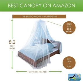 img 2 attached to 🛏️ Just Relax Decorative Elegant Bed Net Canopy Set: Perfect for Beds, Cribs, Hammocks - Indoor/Outdoor Use, Includes Full Hanging Kit (White, Twin/Full)