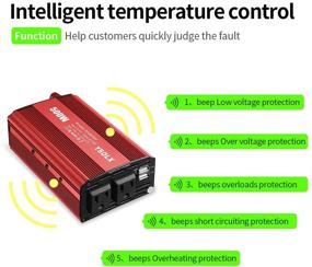 img 2 attached to 500W YSOLX Инвертор напряжения с преобразователем постоянного тока 12V в переменный ток 110V - Адаптер с автомобильной вилкой, зарядное устройство для ноутбука