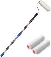 🎨 fly hawk 8 ft multi-function paint roller kit: efficient house painting with stainless steel pole, new splicing rod, and mural brush for walls and ceiling - white logo