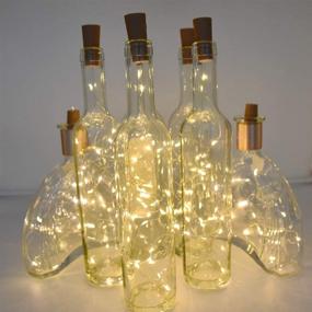 img 2 attached to 🍾 Tibodew 28 Pack 20 LED Wine Bottle Lights with Cork: Battery Operated Fairy String Lights for Crafts, Party, Wedding, Halloween, Christmas Decoration