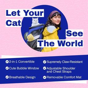 img 1 attached to 🐱 Jackson Galaxy Convertible Cat Backpack: Premium Pet Carrier for Travel and Hiking with Bubble Window, Side Pockets, and Adjustable Straps - Holds up to 25 lbs.