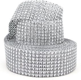 img 3 attached to 💎 Silver 8-Row Rhinestone Diamond Ribbon Bling Wrap for Crafts, Wedding Cakes, Birthday Decorations, Baby Shower Events, Party Supplies, Arts & Crafts