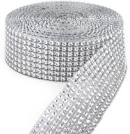 💎 silver 8-row rhinestone diamond ribbon bling wrap for crafts, wedding cakes, birthday decorations, baby shower events, party supplies, arts & crafts logo