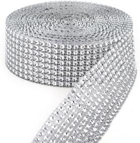img 4 attached to 💎 Silver 8-Row Rhinestone Diamond Ribbon Bling Wrap for Crafts, Wedding Cakes, Birthday Decorations, Baby Shower Events, Party Supplies, Arts & Crafts