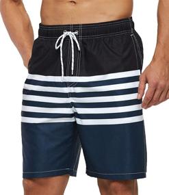 img 4 attached to SILKWORLD Shorts Athletic Striped_Black XX Large