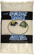🌊 premium stoney river white aquatic sand: ideal for freshwater and marine aquariums; 5-pound bag логотип