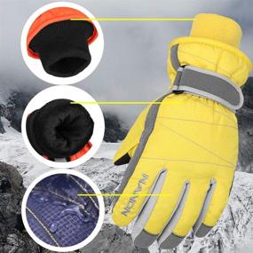 img 3 attached to XTACER Детские лыжные перчатки для снега - теплые зимние перчатки для мальчиков и девочек, идеальные для сноубординга.