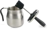 🍖 premium stainless steel bbq basting pot with silicon brush - 32 oz, ideal for barbecue sauce and marinades логотип