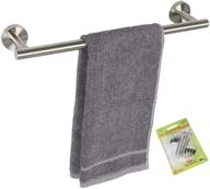 🛀 premium tocten thicken sus304 stainless steel towel bar - heavy duty wall mounted towel holder with 4 s hooks - bathroom accessories for a clutter-free bathroom (16in, brushed nickel) logo