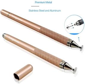 img 3 attached to 🖊️ Premium Metal Stylus Pen for Capacitive Touch Screens - Long Universal Pencil for iPad Pro, iPhone, iOS, Android, Windows Tablet (Rose Gold)
