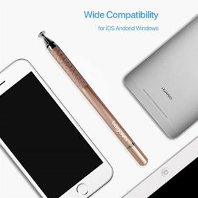 img 1 attached to 🖊️ Premium Metal Stylus Pen for Capacitive Touch Screens - Long Universal Pencil for iPad Pro, iPhone, iOS, Android, Windows Tablet (Rose Gold)