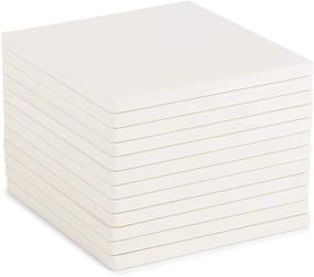 img 2 attached to 🎨 Unglazed White Ceramic Tiles Set: Perfect for Crafts & DIY Coasters (4.25 Inches, Pack of 12)