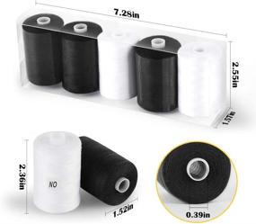 img 3 attached to 🧵 Mega Value Pack: MOOACE 5 PCS Sewing Thread Spools - 1000 Yards Mixed Cotton Thread for Sewing Machine - Perfect for DIY Sewing Projects in Black & White