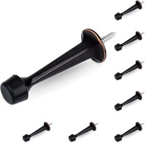 img 4 attached to Premium HOMOTEK 8 Pack Heavy Duty Solid Rigid Door Stop with Soft Rubber Tip for Wall and Door Protection, Oil Rubbed Bronze Finish