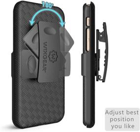 img 2 attached to Apple iPhone 8/7 Holster Case - WixGear Shell Holster Combo with Stand and Belt Clip - Black (iPhone 7/8)