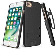 apple iphone 8/7 holster case - wixgear shell holster combo with stand and belt clip - black (iphone 7/8) logo