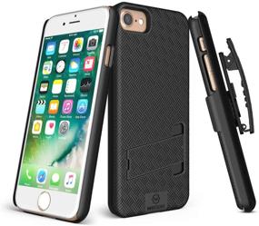 img 4 attached to Apple iPhone 8/7 Holster Case - WixGear Shell Holster Combo with Stand and Belt Clip - Black (iPhone 7/8)