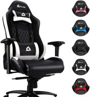 🎮 klim esports gaming chair: executive ergonomic racing computer chair with back & head support, adjustable armrest, desk & office recliner - new silla gamer in black & white cushion логотип